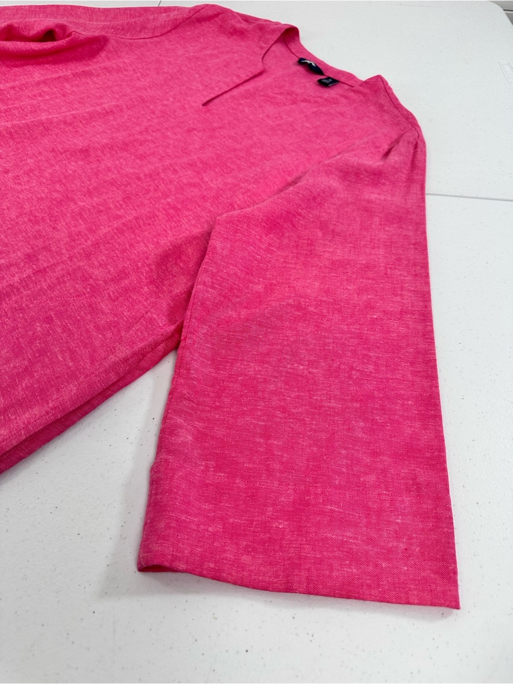Lands' End Linen Blend Tunic‎ Pink Resort Coastal Grandma Vacation Beach XL - Picture 8 of 13